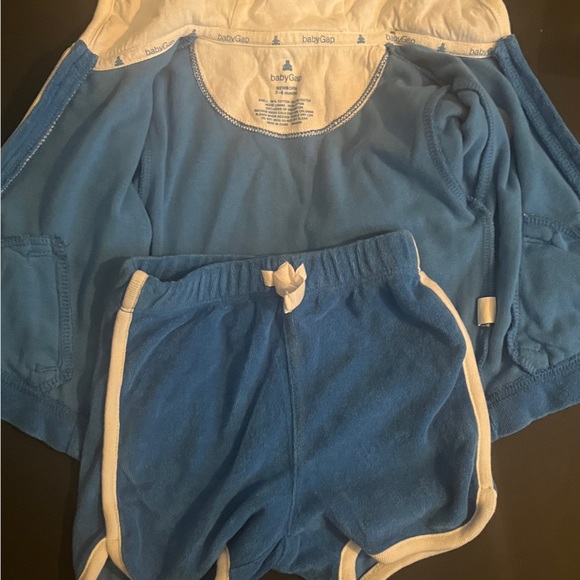 Baby Gap Outfit. Light Blue Hoodie with Shorts. Newborn Size 3-6 Months. - Picture 10 of 10